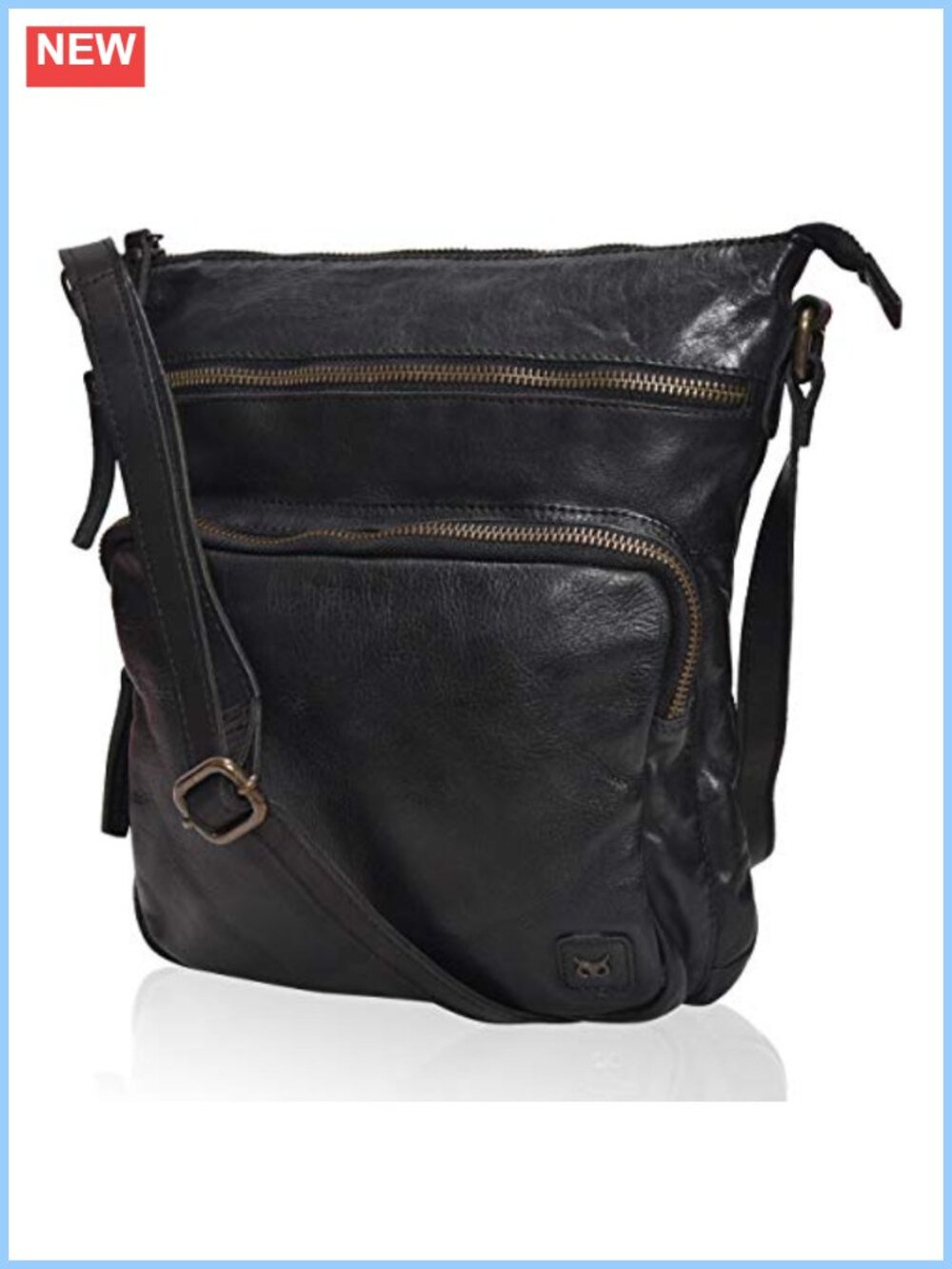 Full-Grain Cow Leather Crossbody Bag Sling Shoulder Purse Travel